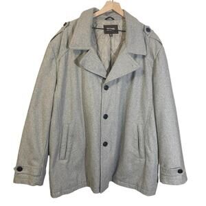 Michael Kors Plus Size Light Grey Wool Blend Single Breasted Winter Coat Sz 4XL